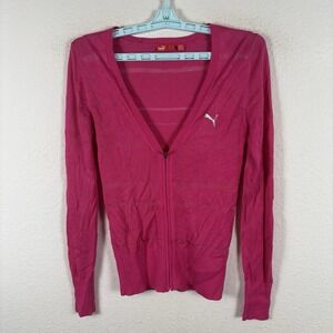 Puma Womens Sweater Sz S Small Cardigan Warm Soft Comfort Full Zip Excellent